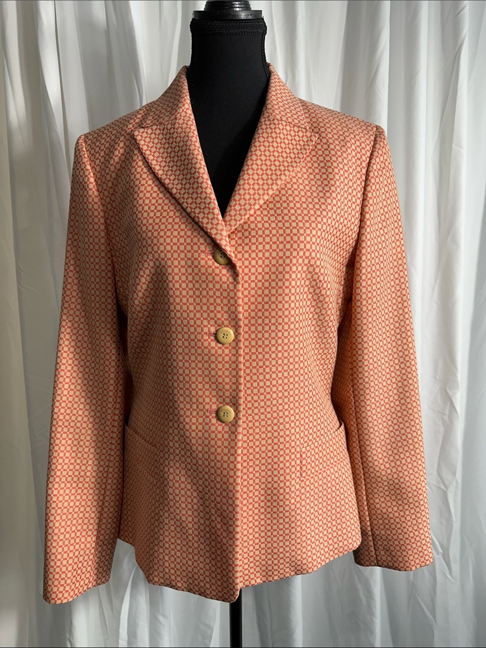 Salvatore Ferragamo Sz 12 Collared Blazer/Jacket 3 Button Women's Vtg